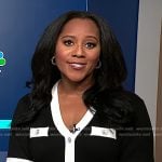 Kay’s black contrast trim dress on NBC News Daily