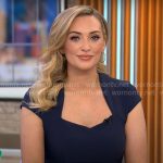 Kelly O’Grady’s navy belted sheath dress on CBS Mornings