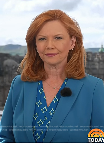 Kelly O’Donnell’s blue print blouse on Today