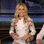 Kelly’s white floral print dress on Live with Kelly and Mark