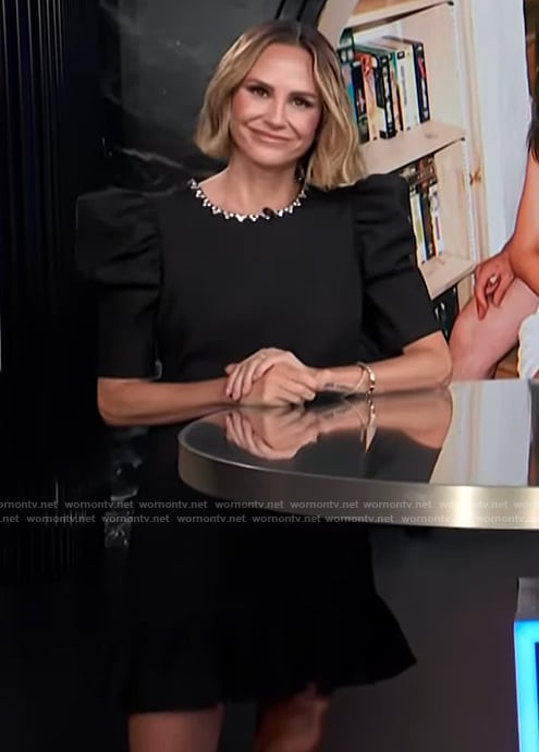 Keltie’s black embellished neckline dress on E! News