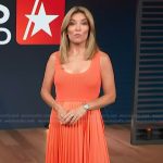 Kit Hoover’s orange pleated dress on Access Hollywood