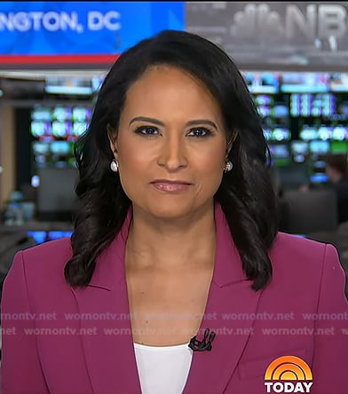 Kristen’s magenta double breasted blazer on Today