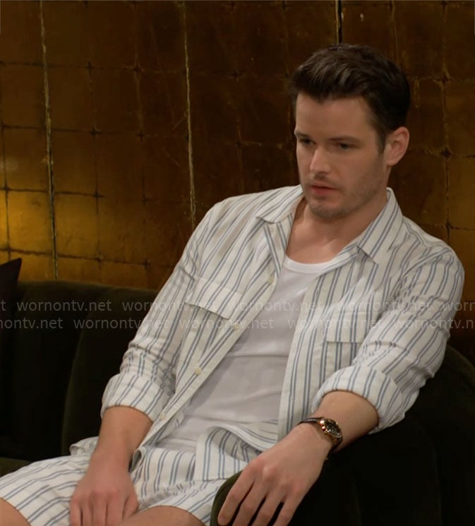 Kyle’s striped shirt and shorts set on The Young and the Restless