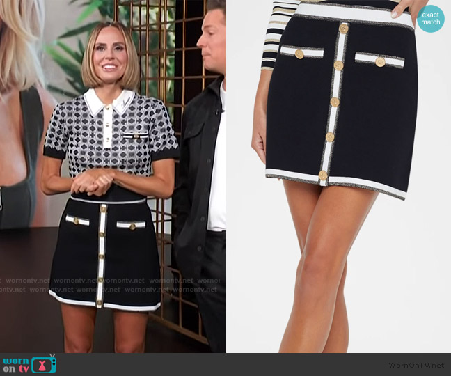 L'Agence Emi Knit Mini Skirt worn by Keltie Knight on E! News