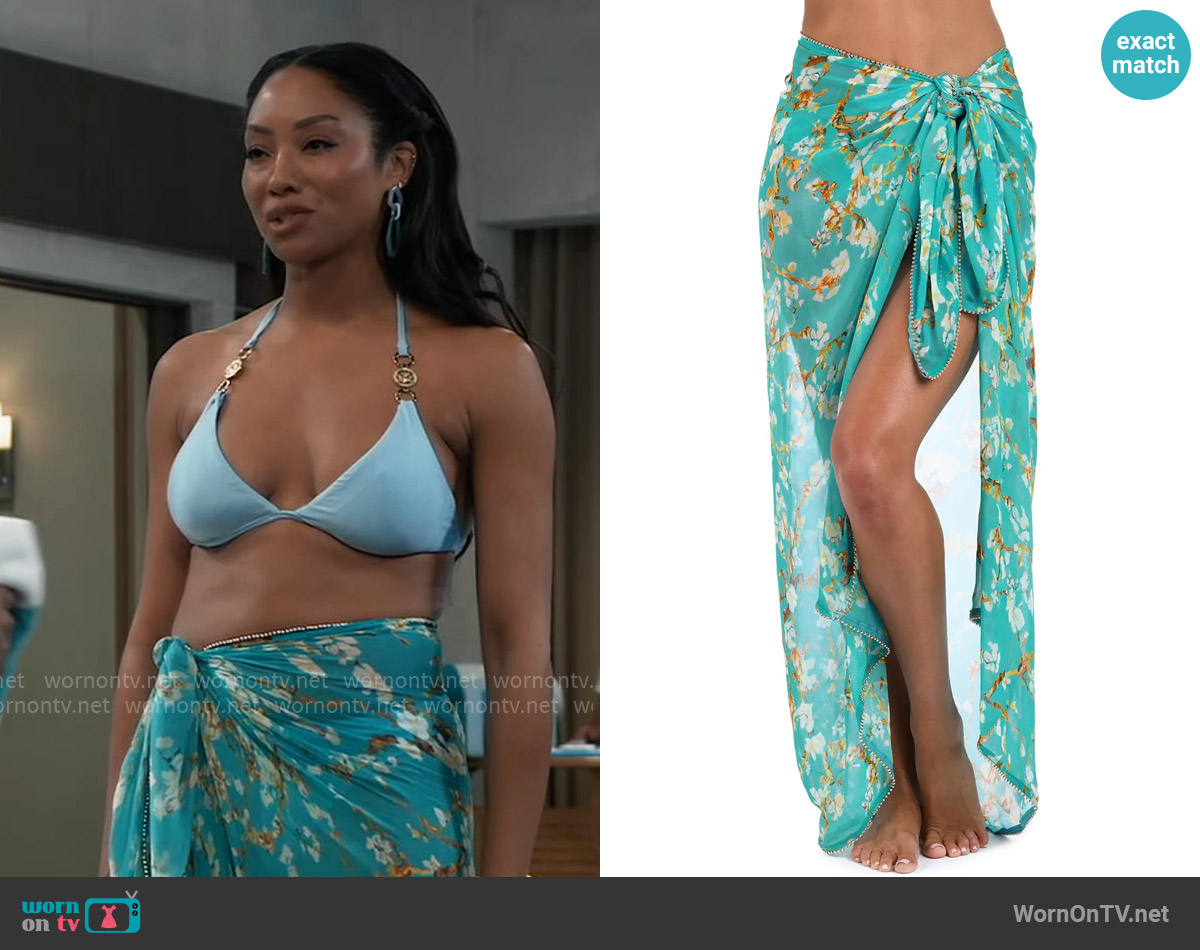 L'Agence Maribel Sarong worn by Jordan Ashford (Tanisha Mariko Harper) on General Hospital