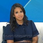 Laura’s navy crochet trim mini shirtdress on Today