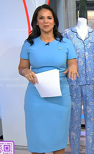 Laura’s blue short sleeve sheath dress on Today