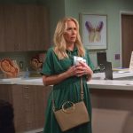 Leanne’s green pleated shirtdress on Leanne