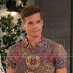 Leo’s printed short sleeve shirt on Days of our Lives