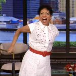 Liza Colon-Zayas’s white eyelet top and skirt on Live with Kelly and Mark