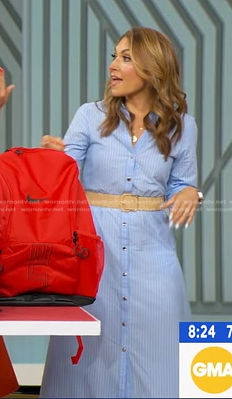 Lori’s blue striped shirtdress on Good Morning America
