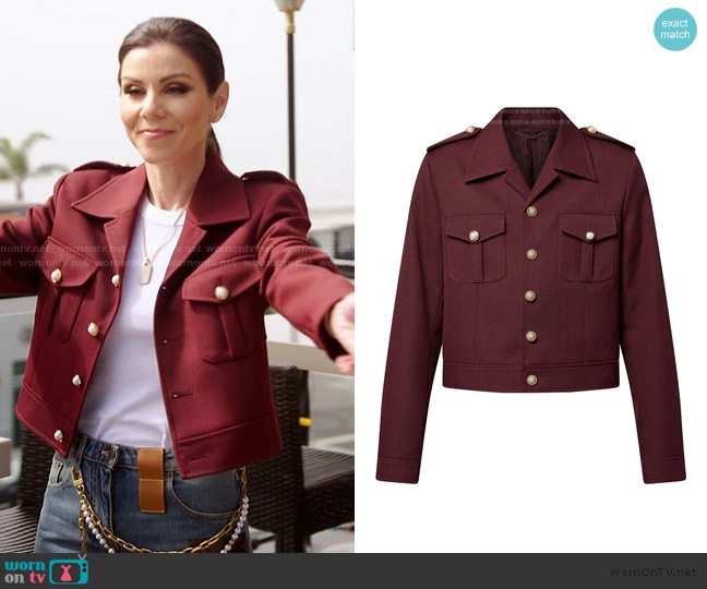 Louis Vuitton Classic Officer Jacket worn by Heather Dubrow on The Real Housewives of Orange County
