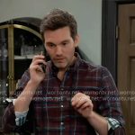 Lucas’s brown checked shirt on General Hospital