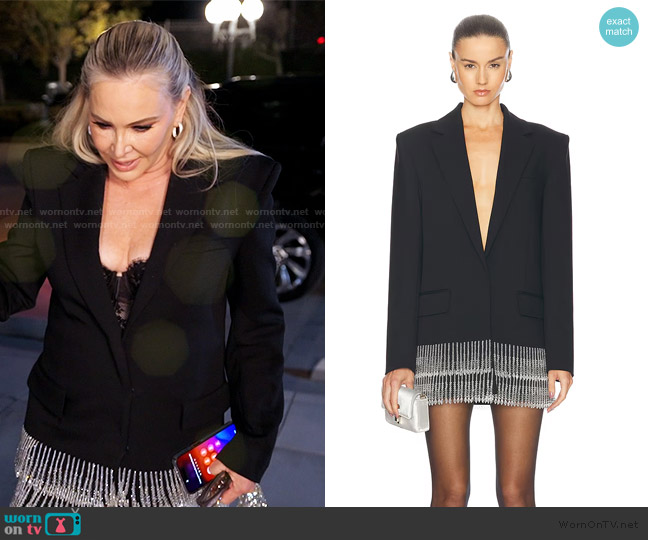 Mach and Mach Crystal Fringe Blazer Dress worn by Shannon Beador on The Real Housewives of Orange County