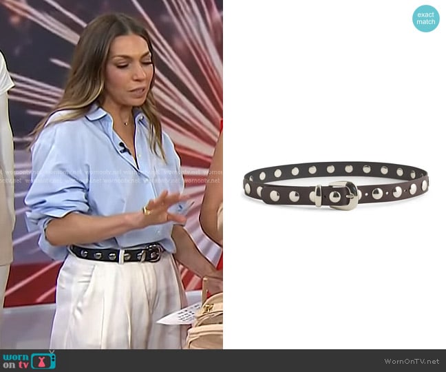 Madewell Studded Western Leather Belt in true black multi worn by Melissa Garcia on Today