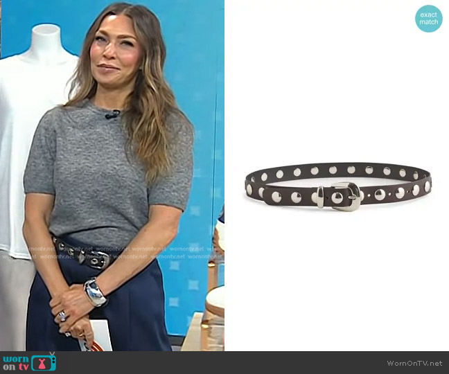 Madewell Studded Western Leather Belt in true black multi worn by Melissa Garcia on Today
