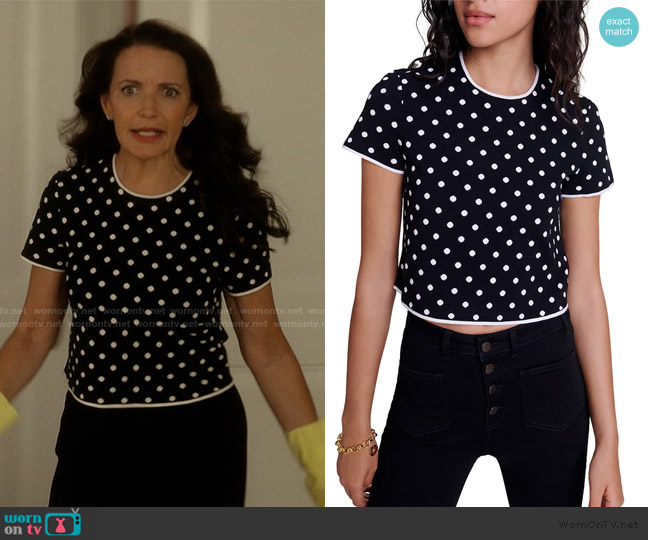 Maje Momendots Sweater worn by Charlotte York (Kristin Davis) on And Just Like That