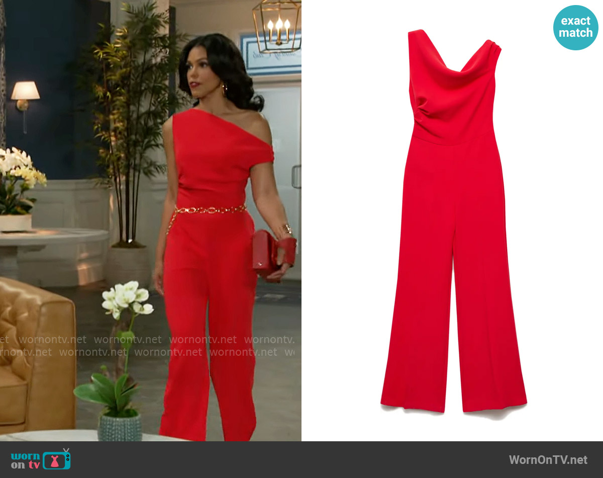 Mango Yes Off the Shoulder Jumpsuit worn by Dani Dupree (Karla Mosley) on Beyond the Gates
