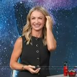 Maria Provenzano’s black button down sleeveless top on Access Hollywood
