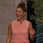 Maria Menounos’s coral metallic top and maxi skirt on Live with Kelly and Mark