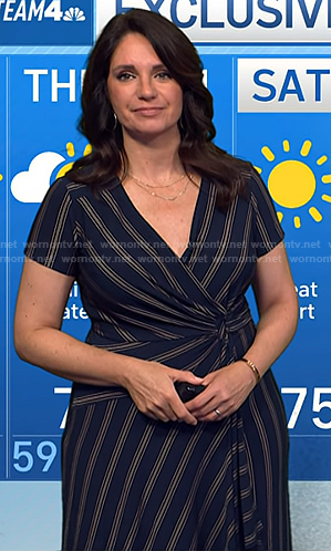 Maria’s navy striped wrap dress on Today