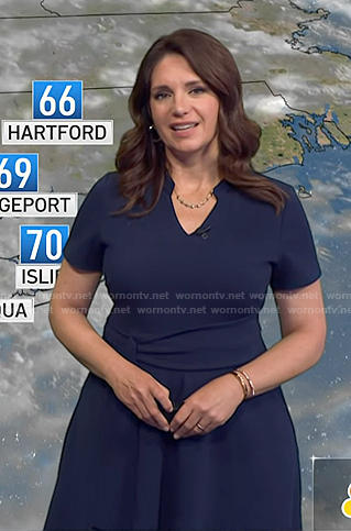 Maria’s navy v-neck short sleeve dress on Today