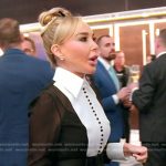 Marysol’s black pleated bib collar dress on The Real Housewives of Miami