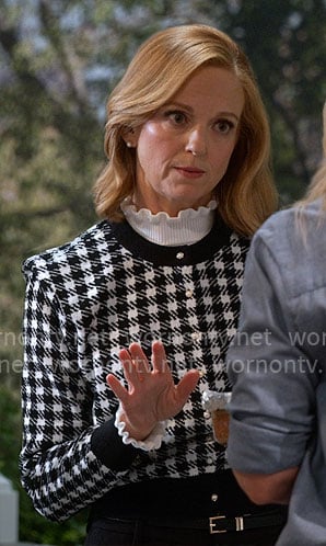Mary’s houndstooth cardigan on Leanne