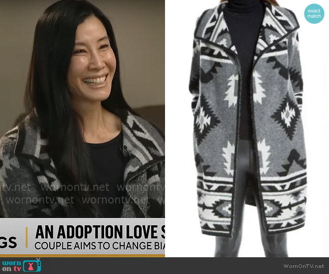 Max Studio Aztec Cardigan worn by Lisa Ling on CBS Mornings