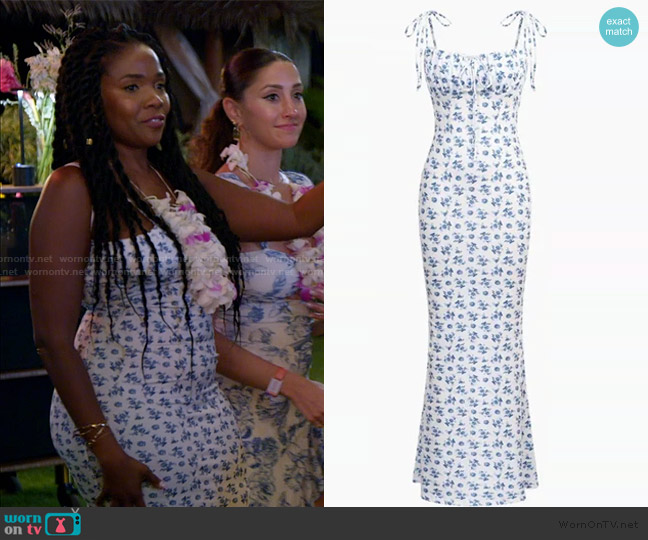 Micas Floral Maxi Dress worn by Jasmine Goode on The Valley