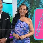 Michelle Visage’s blue floral one-shoulder dress on Today