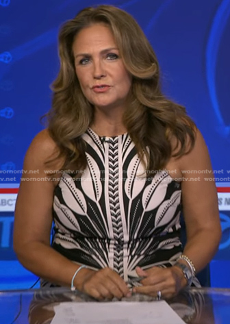 Michelle’s black leaf print dress on Good Morning America