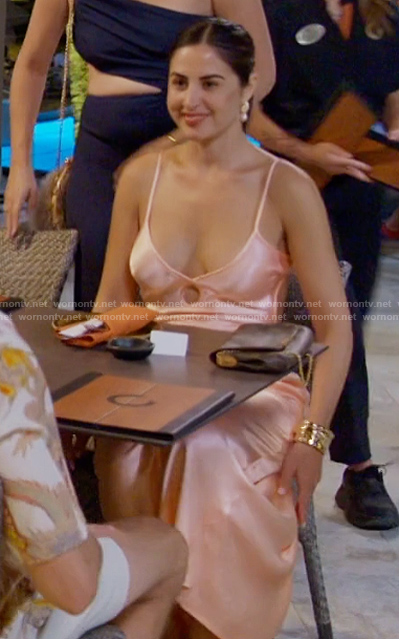 Michelle’s pink satin dress on The Valley