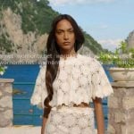 Model’s lace crop top and skirt set on The Bold and the Beautiful
