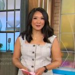 Nancy Chen’s plaid vest top and pants set on CBS Mornings