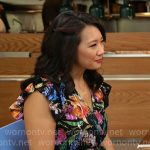 Nancy Chen’s black floral dress on CBS Mornings
