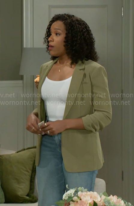 Naomi’s green blazer on Beyond the Gates