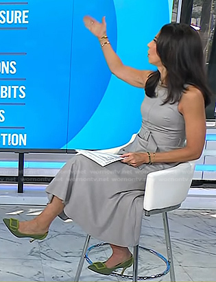 Natalie’s green buckle pumps on Today