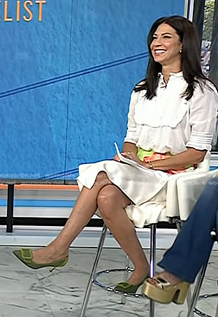 Natalie’s green buckle pumps on Today