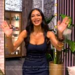 Nicole Scherzinger’s denim square neck dress on The View