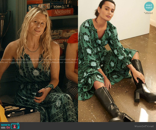 Omika Emerald Midi Dress worn by Caroline Sinclair (Mamie Gummer) on We Were Liars