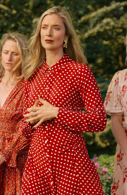 Penny’s red polka dot print shirtdress on We Were Liars