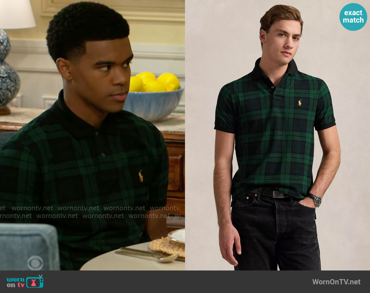 Polo Ralph Lauren Blackwatch Plaid Polo worn by Tyrell Richardson (Jaden Lucas Miller) on Beyond the Gates