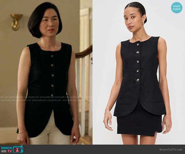Posse Emma Vest in Black worn by Laurel (Jackie Chung) on The Summer I Turned Pretty