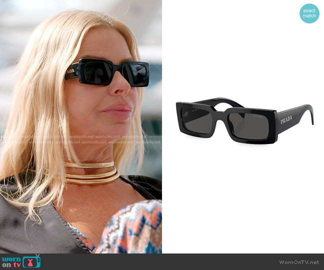 Prada 52MM Rectangular Sunglasses worn by Alexia Echevarria (Alexia Echevarria) on The Real Housewives of Miami