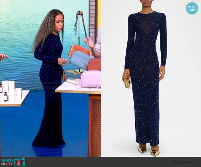 Rabanne Wool Studded Maxi Dress worn by Sunny Hostin on The View