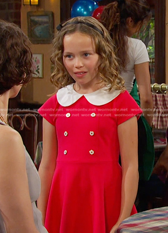 Rachel’s red collared dress on Days of our Lives