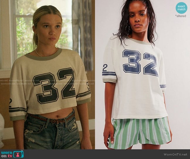 Ragabond Lost & Found Ringer Tee worn by Taylor Jewel (Rain Spencer) on The Summer I Turned Pretty