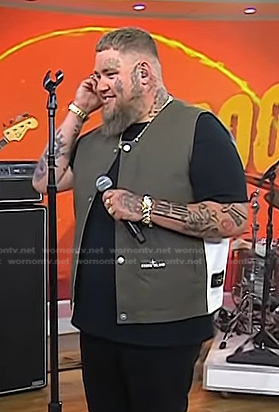Rag’n’Bone Man’s military green vest on Today